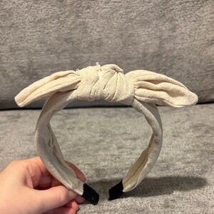 Cream Bow Headband